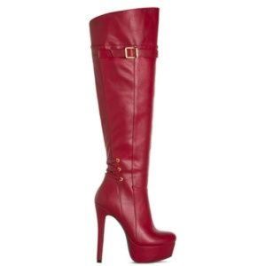 Scene Red Oshay over the knee heeled boots Never worn Size 7 W/ Box